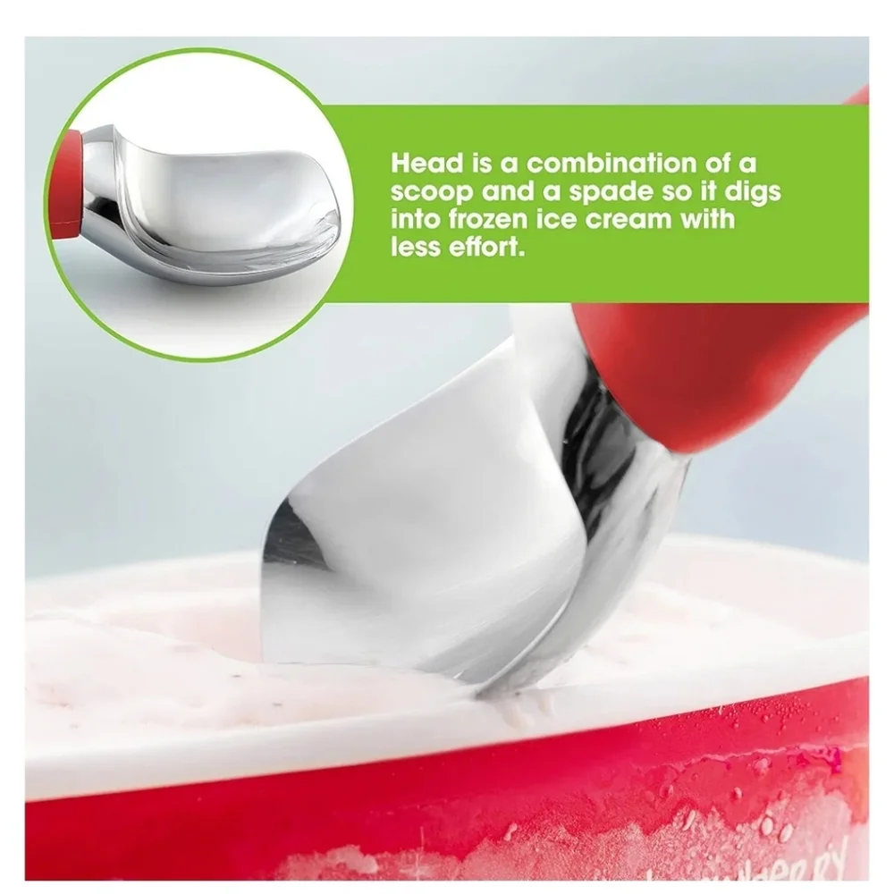 Spring Chef Ice Cream Scoop with Soft Grip Handle